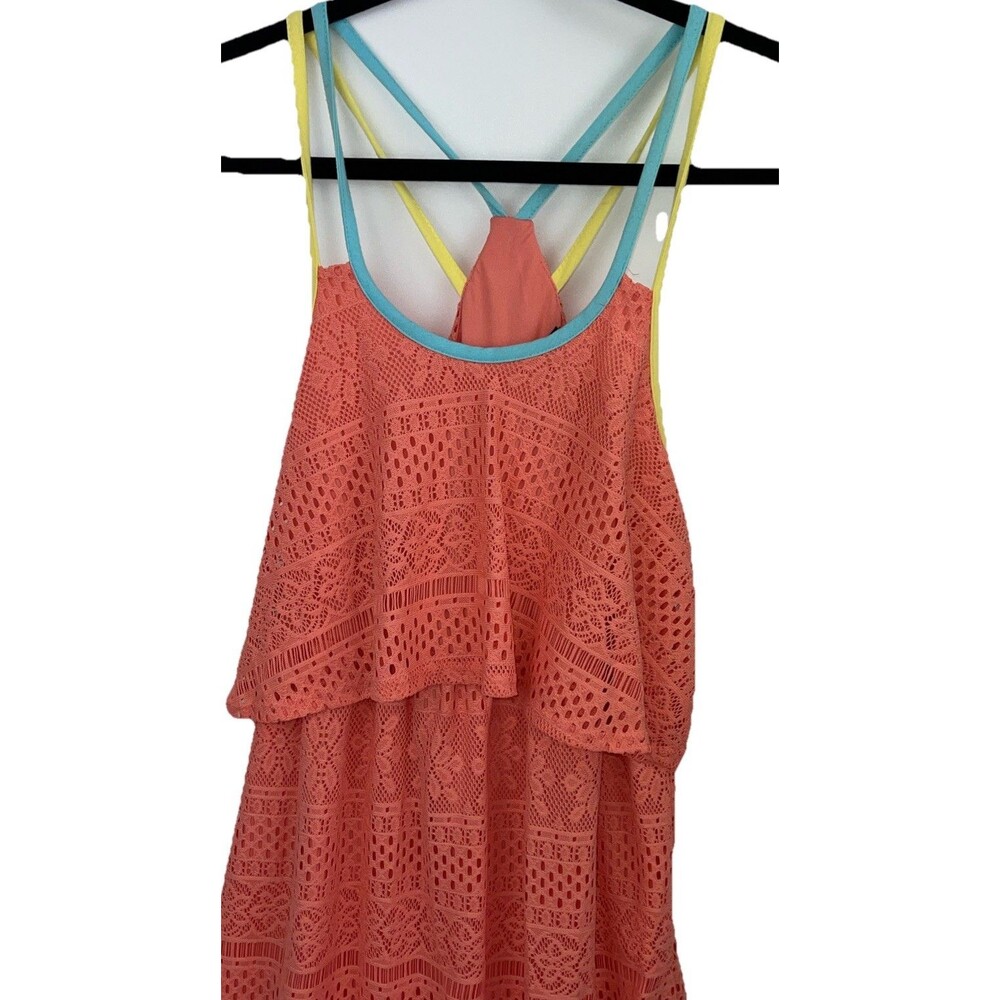 Disorderly Kids Girls Dress Peach Crochet Look Size 16 Boho Festival Cute